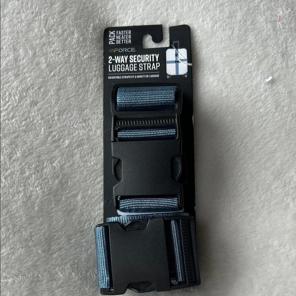 2-Way Security Luggage Strap - Black and Blue by Gforce.